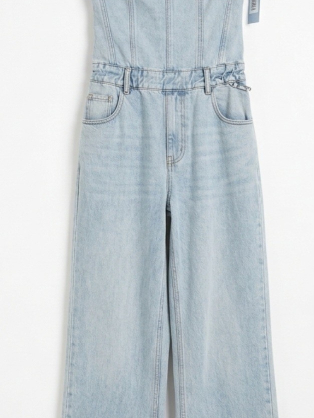 Emory Park Light Blue Denim Wide-Leg Overalls S NWOT